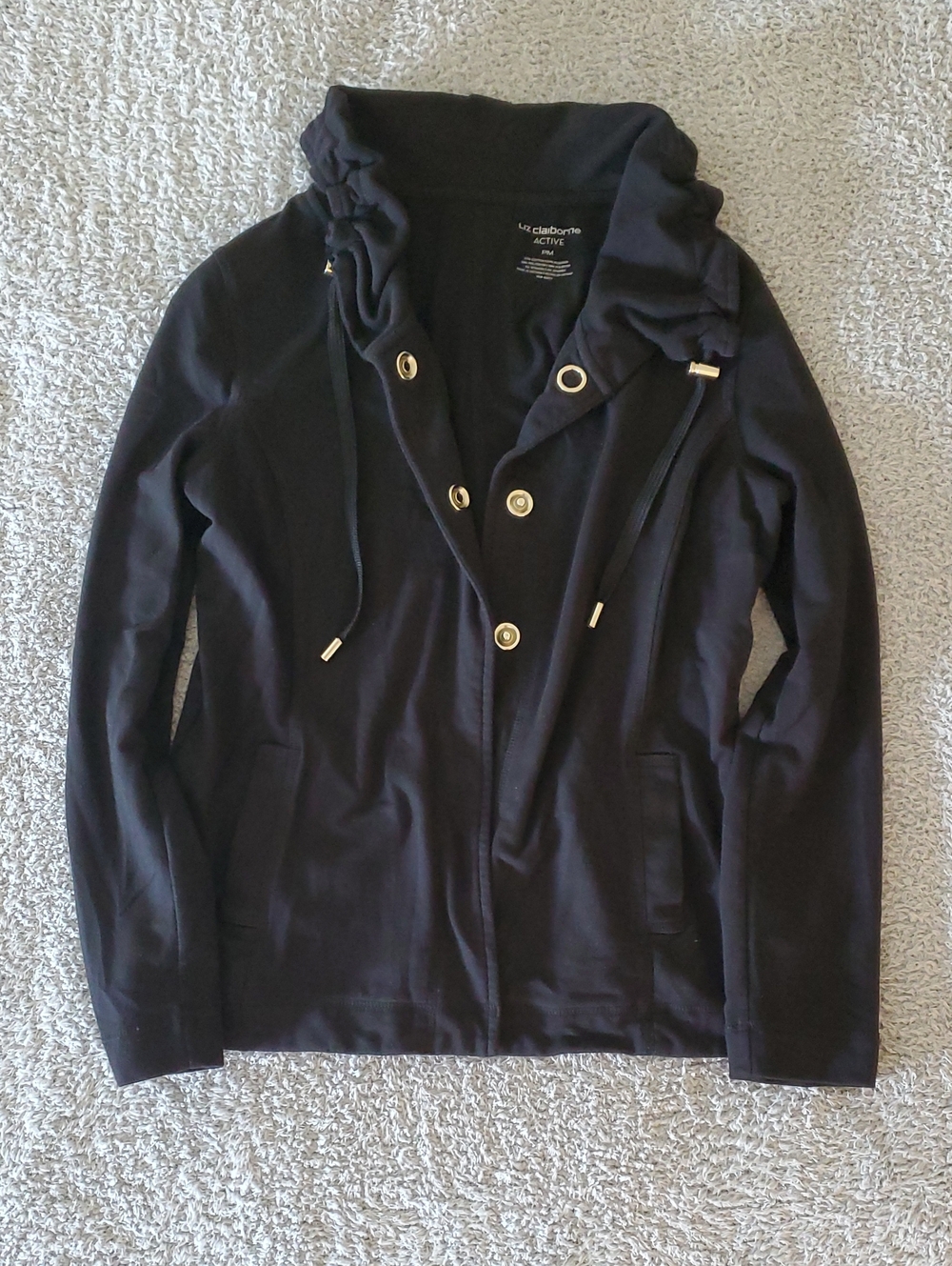 Liz Claiborne Black Utility Jacket with Silver  Accents